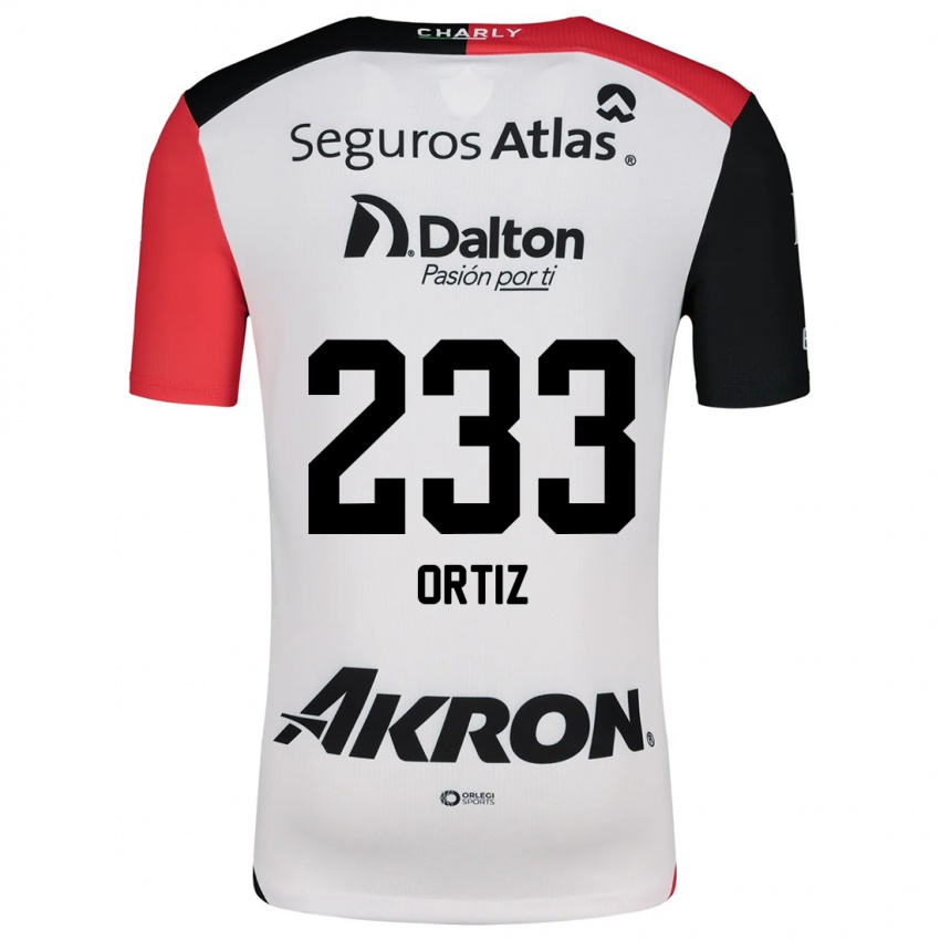 Børn Brandon Ortiz #233 Hvid Rød Sort Udebane Spillertrøjer 2024/25 Trøje T-Shirt