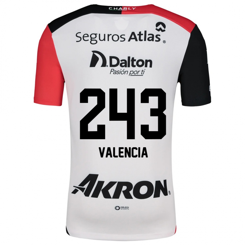 Børn Luis Valencia #243 Hvid Rød Sort Udebane Spillertrøjer 2024/25 Trøje T-Shirt