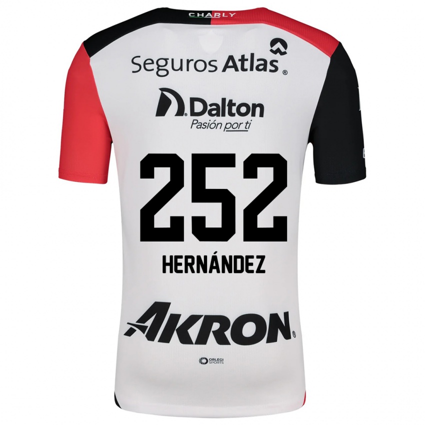 Børn Luis Hernández #252 Hvid Rød Sort Udebane Spillertrøjer 2024/25 Trøje T-Shirt