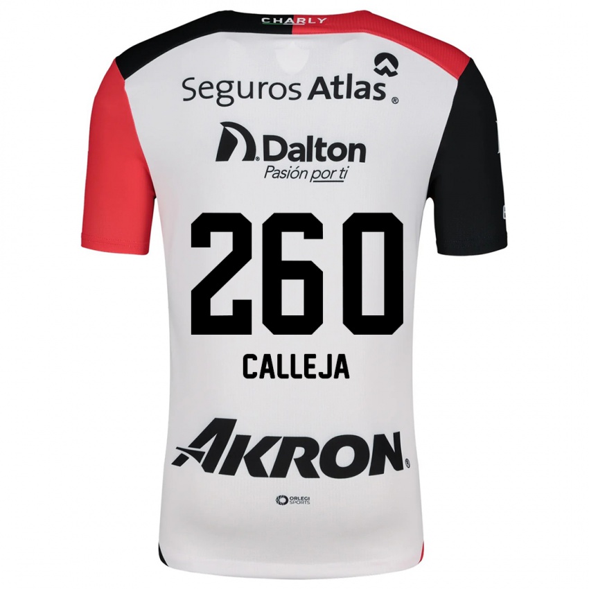 Børn Diego Calleja #260 Hvid Rød Sort Udebane Spillertrøjer 2024/25 Trøje T-Shirt