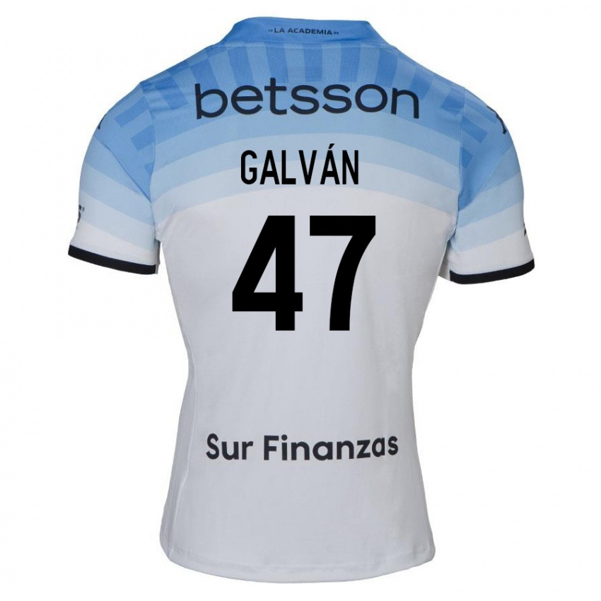 Børn Ignacio Galván #47 Hvid Blå Sort Udebane Spillertrøjer 2024/25 Trøje T-Shirt