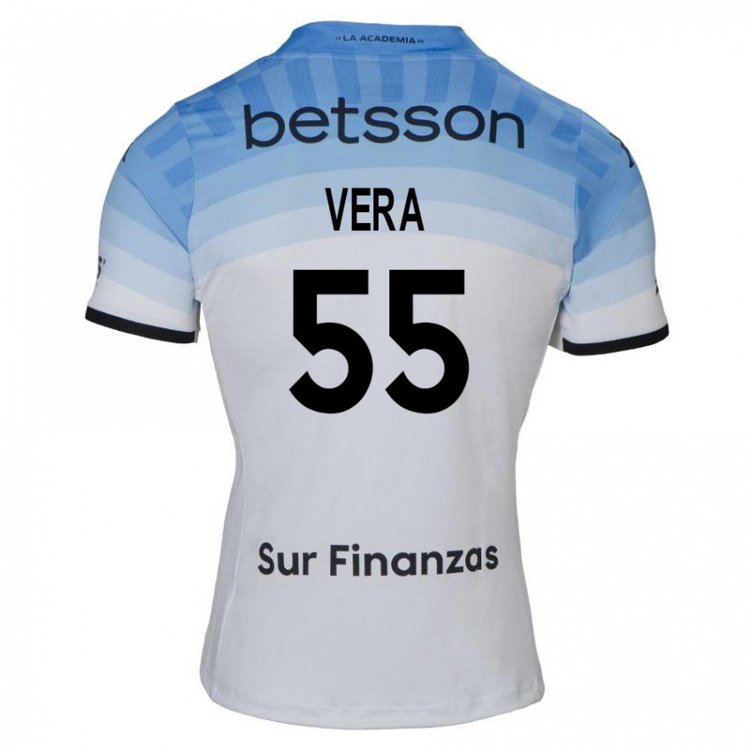 Børn Santino Vera #55 Hvid Blå Sort Udebane Spillertrøjer 2024/25 Trøje T-Shirt