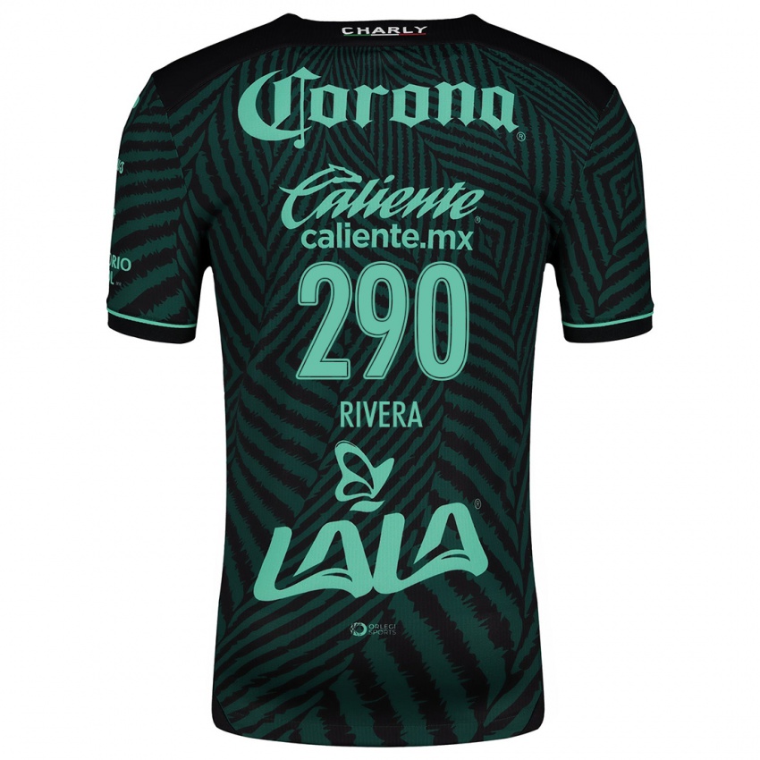 Børn Ángel Rivera #290 Sort Grøn Udebane Spillertrøjer 2024/25 Trøje T-Shirt