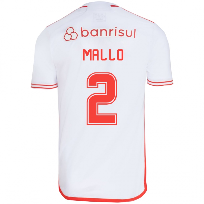 Børn Hugo Mallo #2 Hvid Rød Udebane Spillertrøjer 2024/25 Trøje T-Shirt