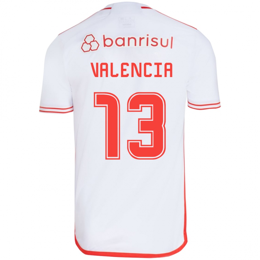 Børn Enner Valencia #13 Hvid Rød Udebane Spillertrøjer 2024/25 Trøje T-Shirt