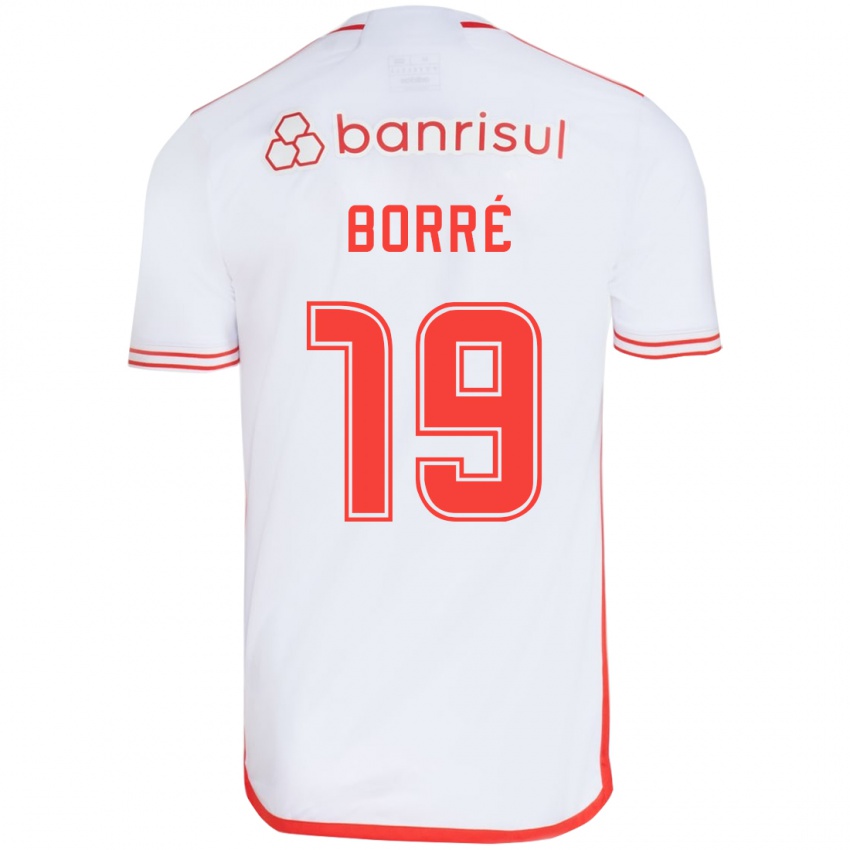 Børn Rafael Borré #19 Hvid Rød Udebane Spillertrøjer 2024/25 Trøje T-Shirt