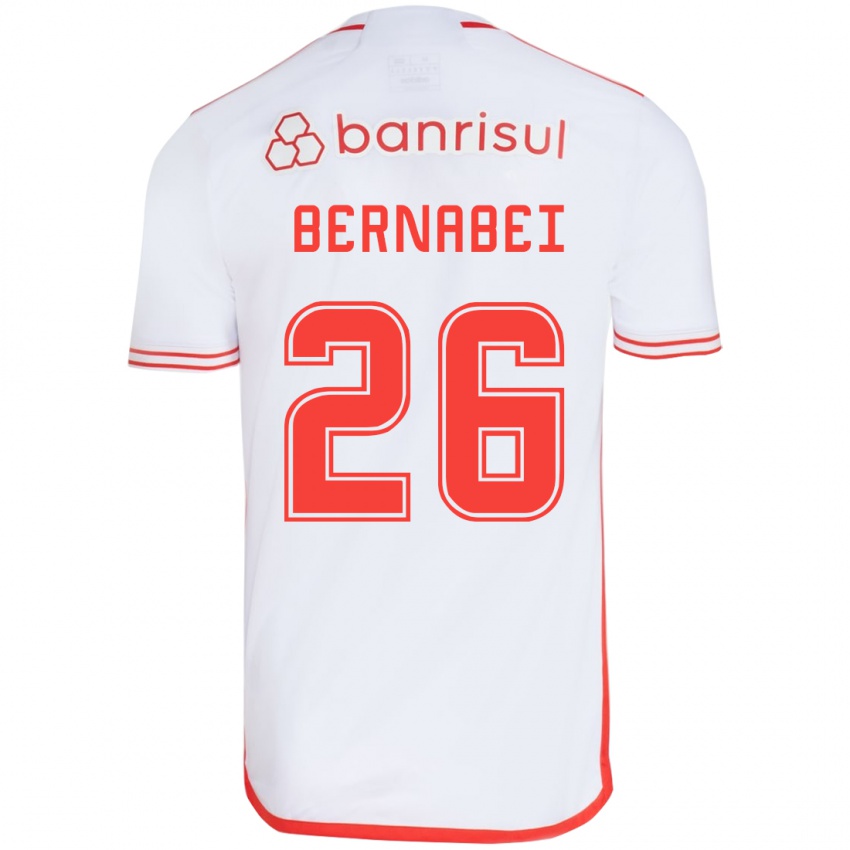 Børn Alexandro Bernabéi #26 Hvid Rød Udebane Spillertrøjer 2024/25 Trøje T-Shirt