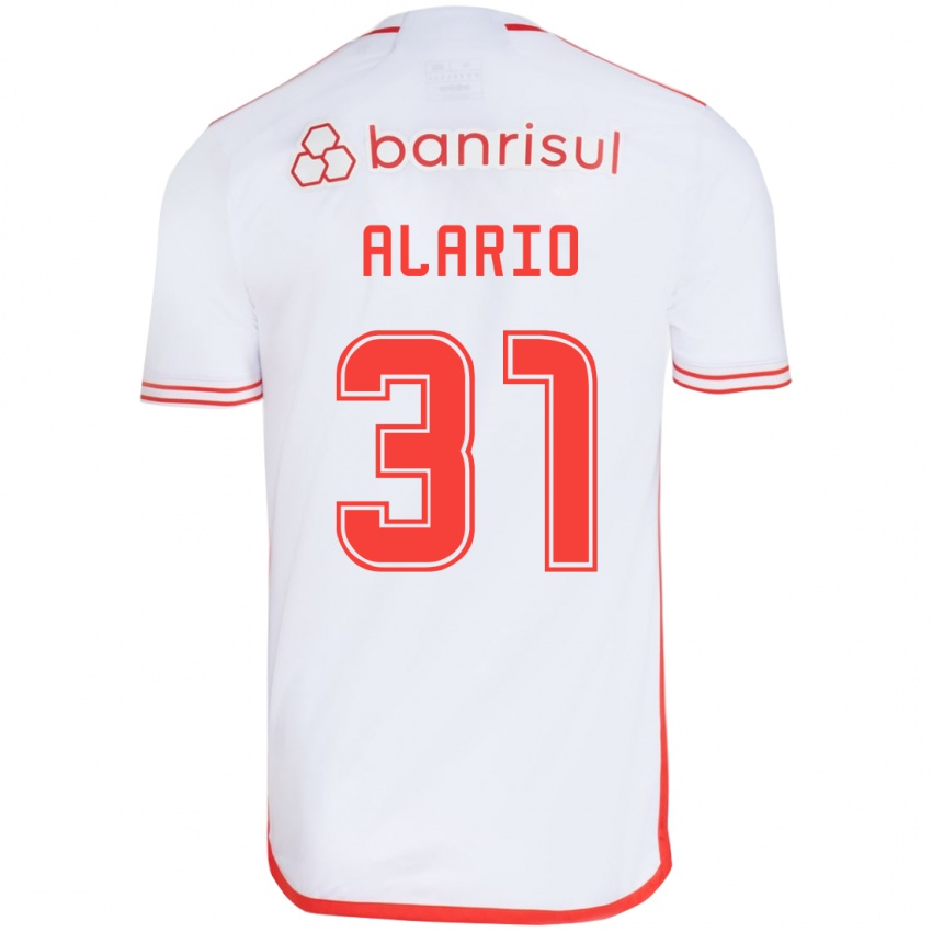 Børn Lucas Alario #31 Hvid Rød Udebane Spillertrøjer 2024/25 Trøje T-Shirt