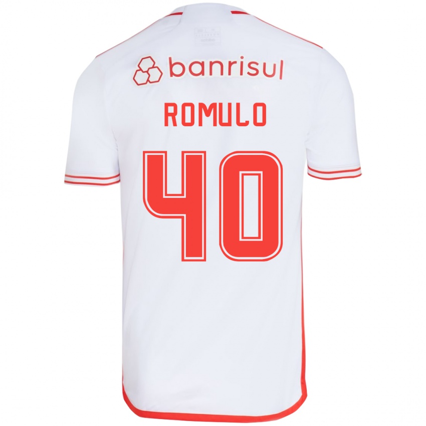 Børn Rômulo #40 Hvid Rød Udebane Spillertrøjer 2024/25 Trøje T-Shirt