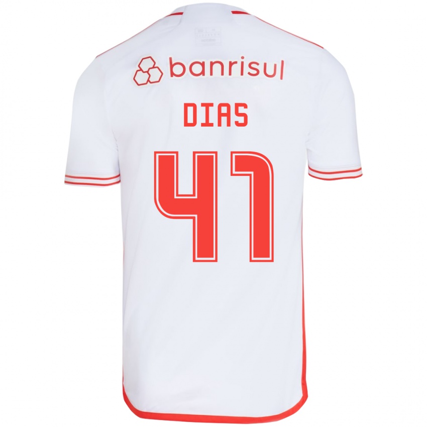 Børn Matheus Dias #41 Hvid Rød Udebane Spillertrøjer 2024/25 Trøje T-Shirt