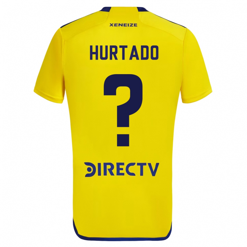 Børn Jan Hurtado #0 Gul Blå Udebane Spillertrøjer 2024/25 Trøje T-Shirt