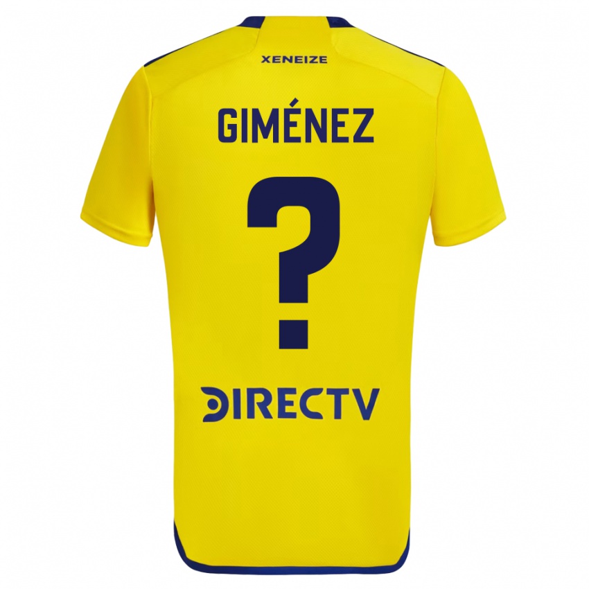 Børn Milton Giménez #0 Gul Blå Udebane Spillertrøjer 2024/25 Trøje T-Shirt