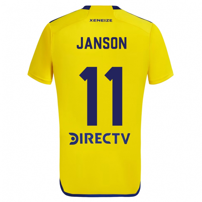 Børn Lucas Janson #11 Gul Blå Udebane Spillertrøjer 2024/25 Trøje T-Shirt