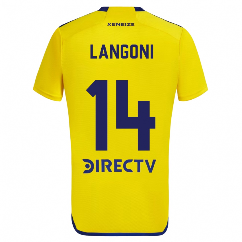 Børn Luca Langoni #14 Gul Blå Udebane Spillertrøjer 2024/25 Trøje T-Shirt