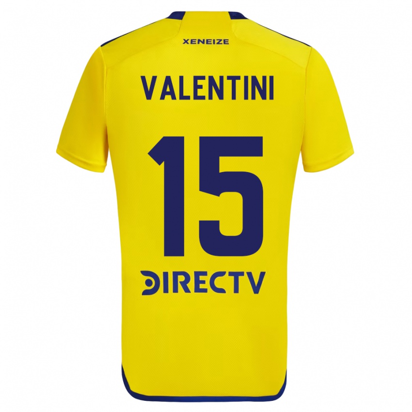 Børn Nicolas Valentini #15 Gul Blå Udebane Spillertrøjer 2024/25 Trøje T-Shirt