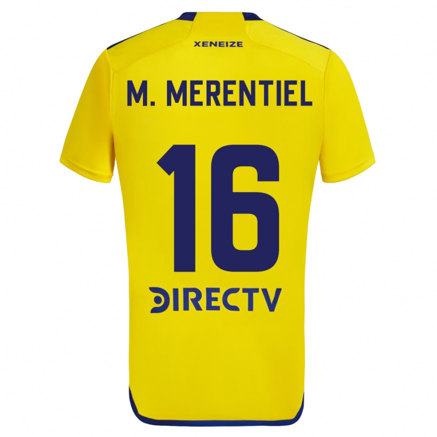 Børn Miguel Merentiel #16 Gul Blå Udebane Spillertrøjer 2024/25 Trøje T-Shirt