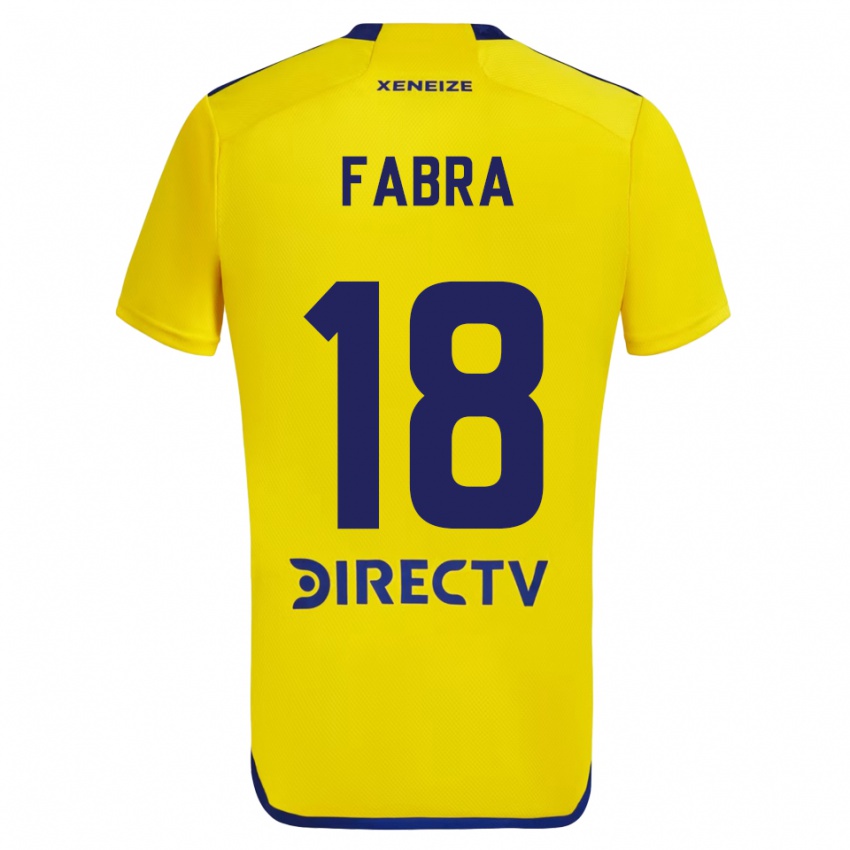 Børn Frank Fabra #18 Gul Blå Udebane Spillertrøjer 2024/25 Trøje T-Shirt