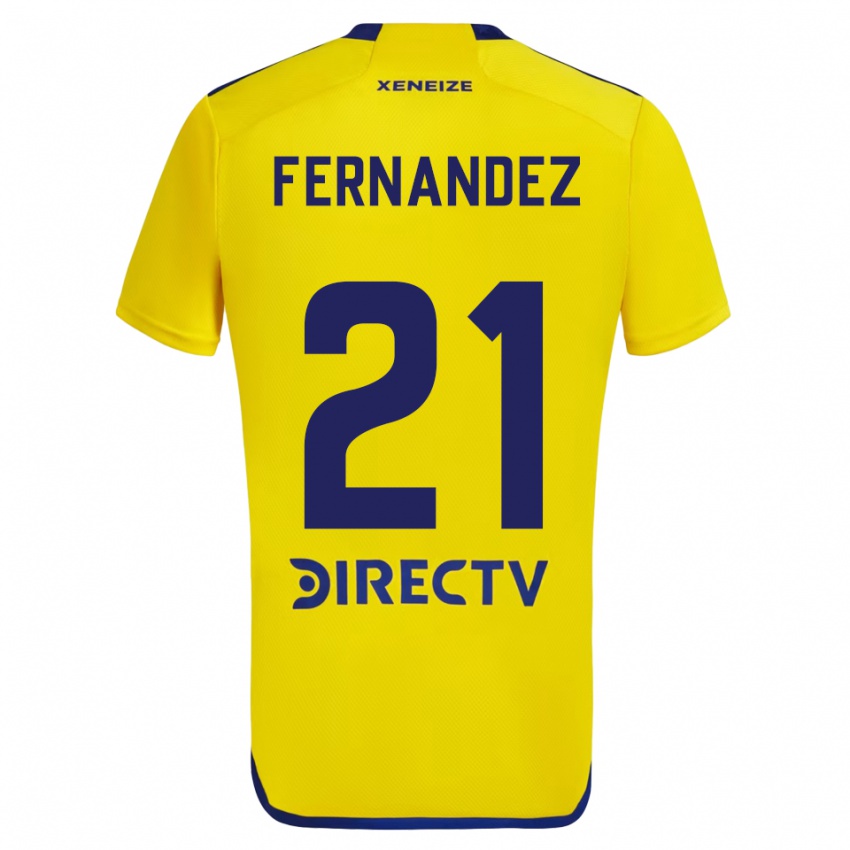 Børn Ezequiel Fernandez #21 Gul Blå Udebane Spillertrøjer 2024/25 Trøje T-Shirt