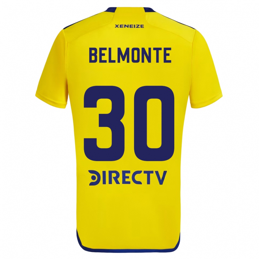 Børn Tomás Belmonte #30 Gul Blå Udebane Spillertrøjer 2024/25 Trøje T-Shirt