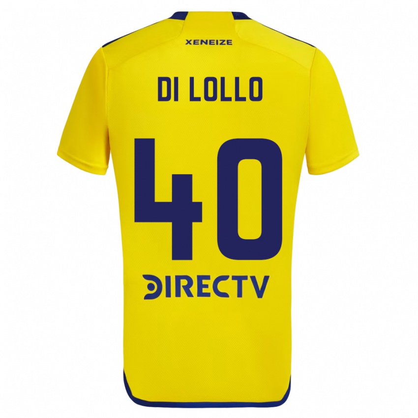 Børn Lautaro Di Lollo #40 Gul Blå Udebane Spillertrøjer 2024/25 Trøje T-Shirt