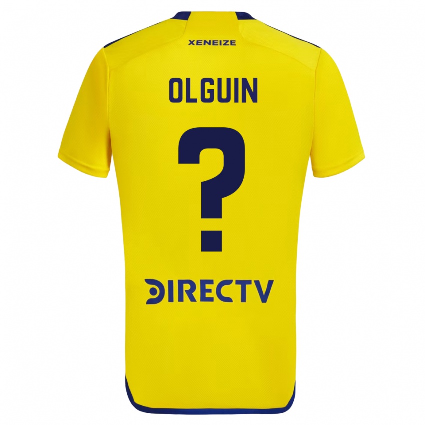 Børn Matias Olguin #0 Gul Blå Udebane Spillertrøjer 2024/25 Trøje T-Shirt