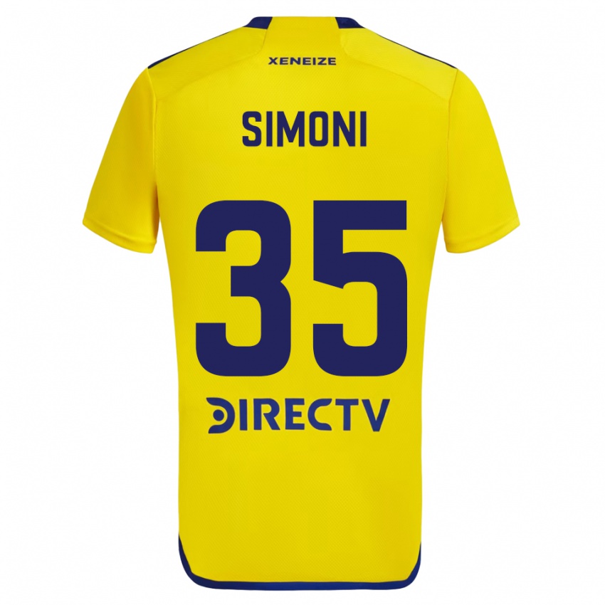 Børn Valentino Simoni #35 Gul Blå Udebane Spillertrøjer 2024/25 Trøje T-Shirt