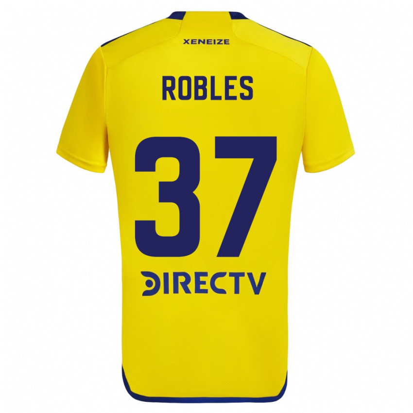 Børn Sebastián Díaz Robles #37 Gul Blå Udebane Spillertrøjer 2024/25 Trøje T-Shirt