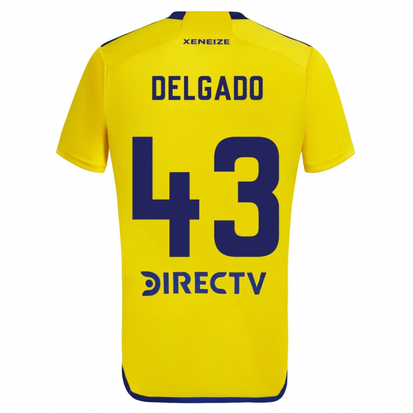 Børn Milton Delgado #43 Gul Blå Udebane Spillertrøjer 2024/25 Trøje T-Shirt