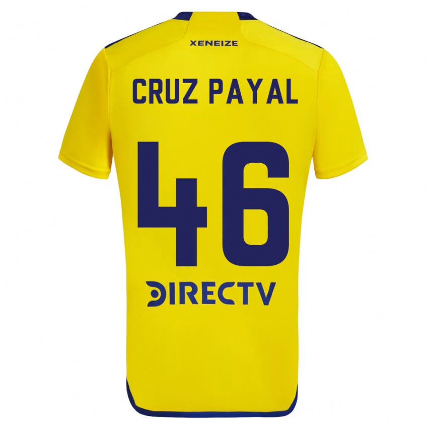 Børn Juan Cruz Payal #46 Gul Blå Udebane Spillertrøjer 2024/25 Trøje T-Shirt