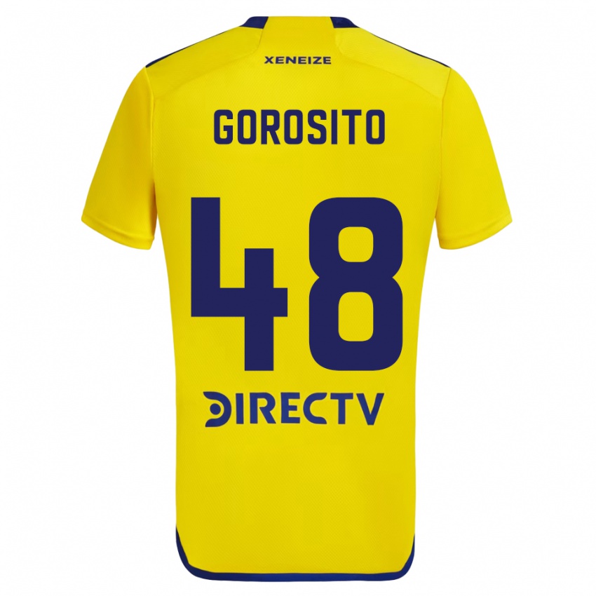 Børn Dylan Gorosito #48 Gul Blå Udebane Spillertrøjer 2024/25 Trøje T-Shirt