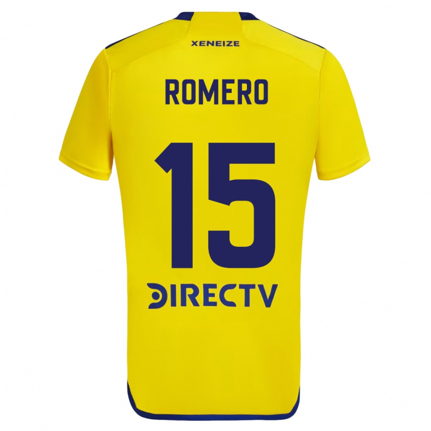 Børn Alejo Romero #15 Gul Blå Udebane Spillertrøjer 2024/25 Trøje T-Shirt