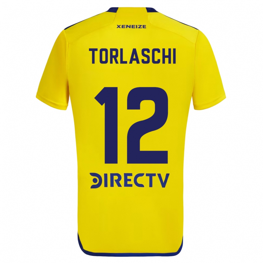 Børn Lucas Torlaschi #12 Gul Blå Udebane Spillertrøjer 2024/25 Trøje T-Shirt