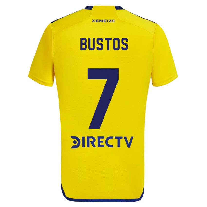 Børn Tomás Bustos #7 Gul Blå Udebane Spillertrøjer 2024/25 Trøje T-Shirt