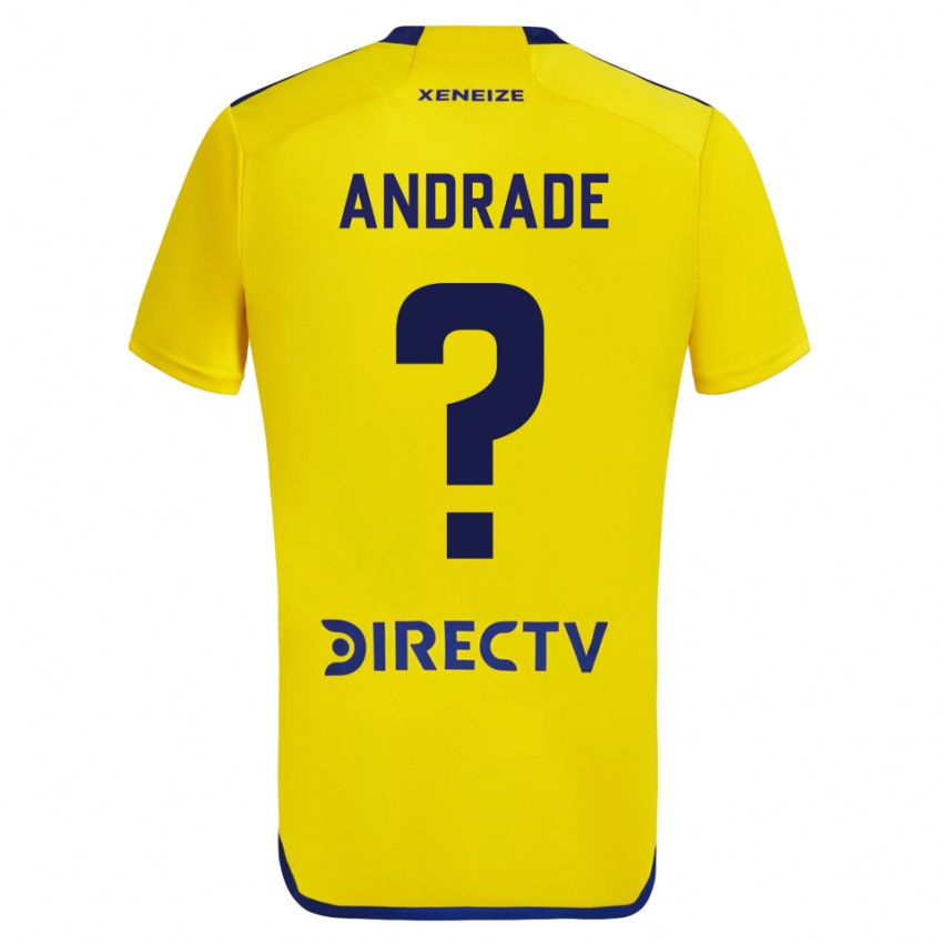 Børn Luka Andrade #0 Gul Blå Udebane Spillertrøjer 2024/25 Trøje T-Shirt