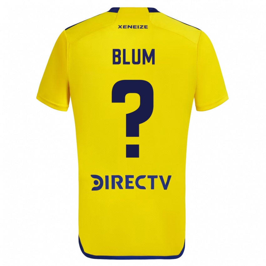 Børn Baltazar Blum #0 Gul Blå Udebane Spillertrøjer 2024/25 Trøje T-Shirt