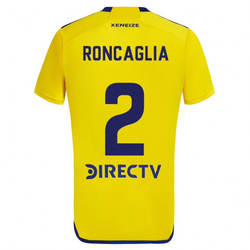 Børn Facundo Roncaglia #2 Gul Blå Udebane Spillertrøjer 2024/25 Trøje T-Shirt