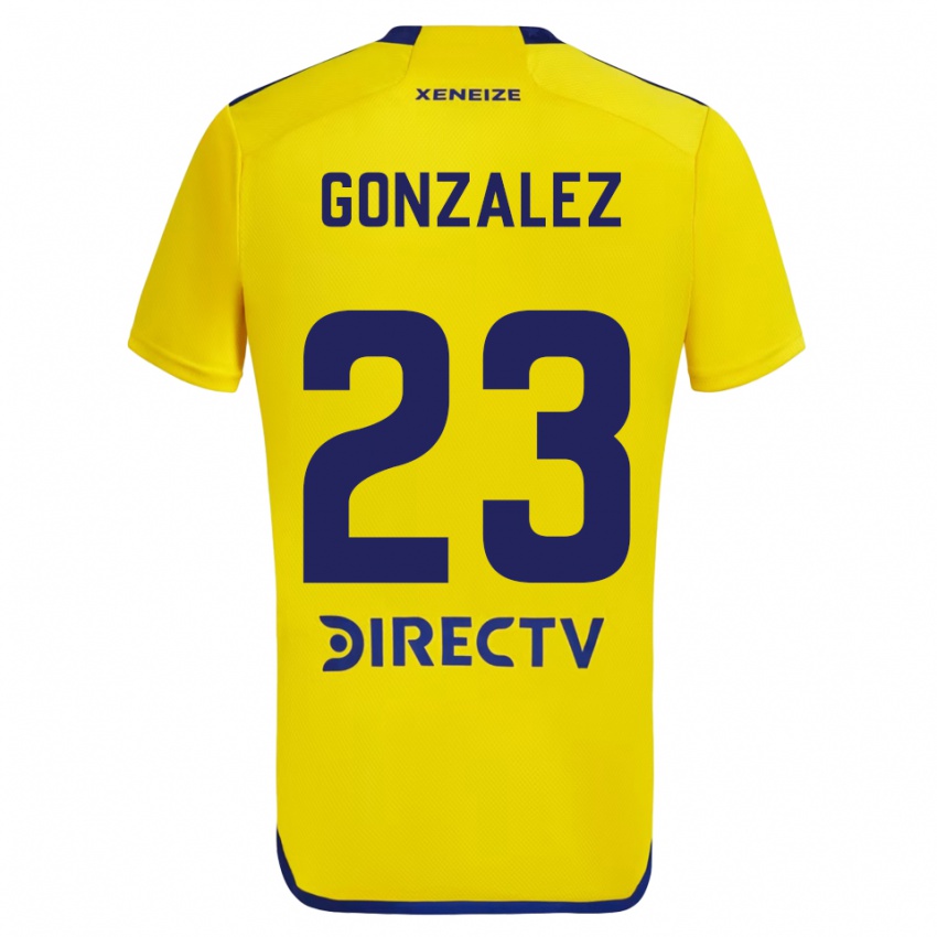 Børn Diego Gonzalez #23 Gul Blå Udebane Spillertrøjer 2024/25 Trøje T-Shirt