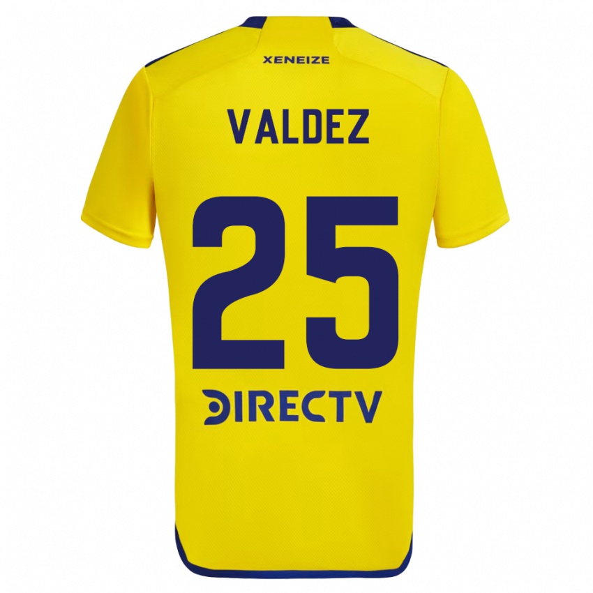 Børn Bruno Valdez #25 Gul Blå Udebane Spillertrøjer 2024/25 Trøje T-Shirt