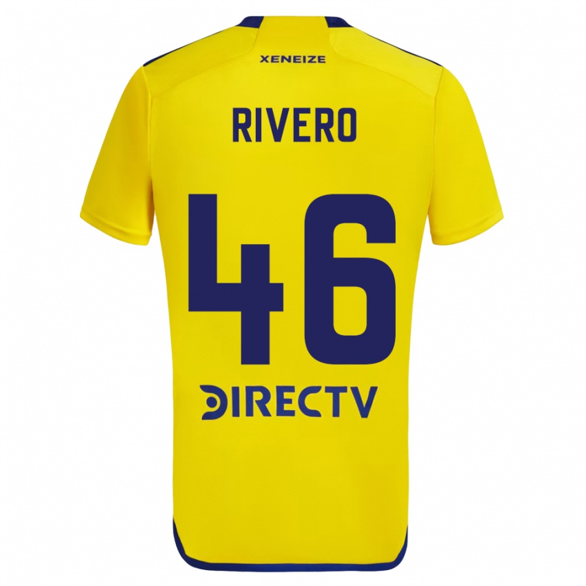 Børn Simon Rivero #46 Gul Blå Udebane Spillertrøjer 2024/25 Trøje T-Shirt