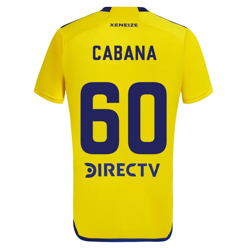 Børn Juan Pablo Cabana #60 Gul Blå Udebane Spillertrøjer 2024/25 Trøje T-Shirt