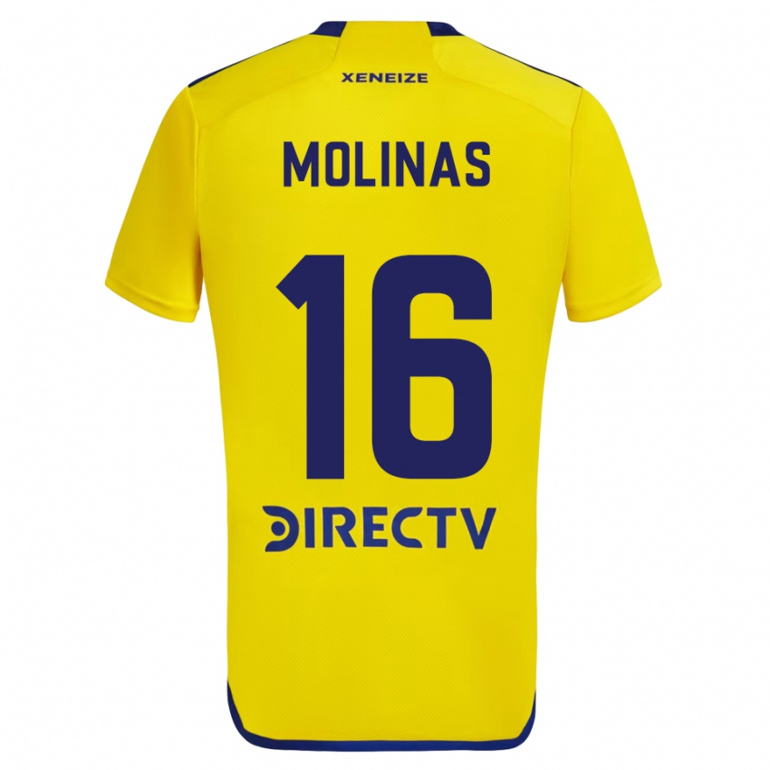 Børn Aaron Molinas #16 Gul Blå Udebane Spillertrøjer 2024/25 Trøje T-Shirt