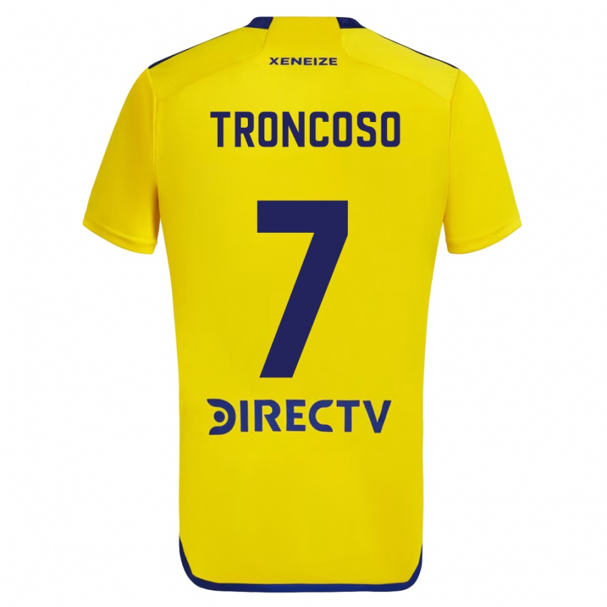 Børn Carolina Troncoso #7 Gul Blå Udebane Spillertrøjer 2024/25 Trøje T-Shirt