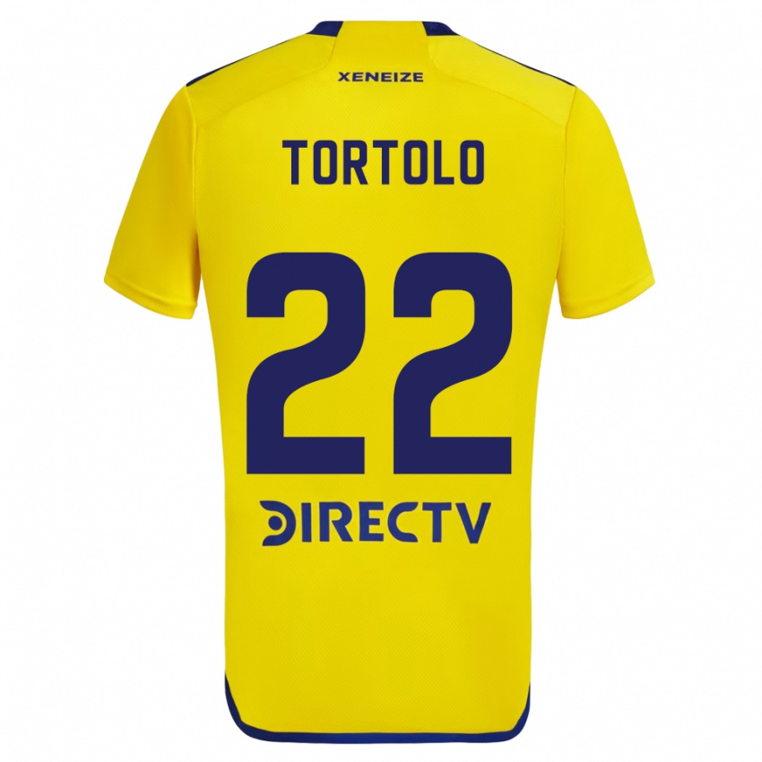 Børn Dulce Tortolo #22 Gul Blå Udebane Spillertrøjer 2024/25 Trøje T-Shirt