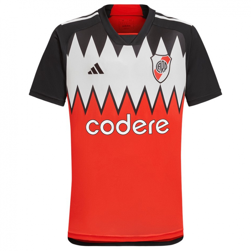 Børn Enzo Perez #24 Rød Sort Hvid Udebane Spillertrøjer 2024/25 Trøje T-Shirt