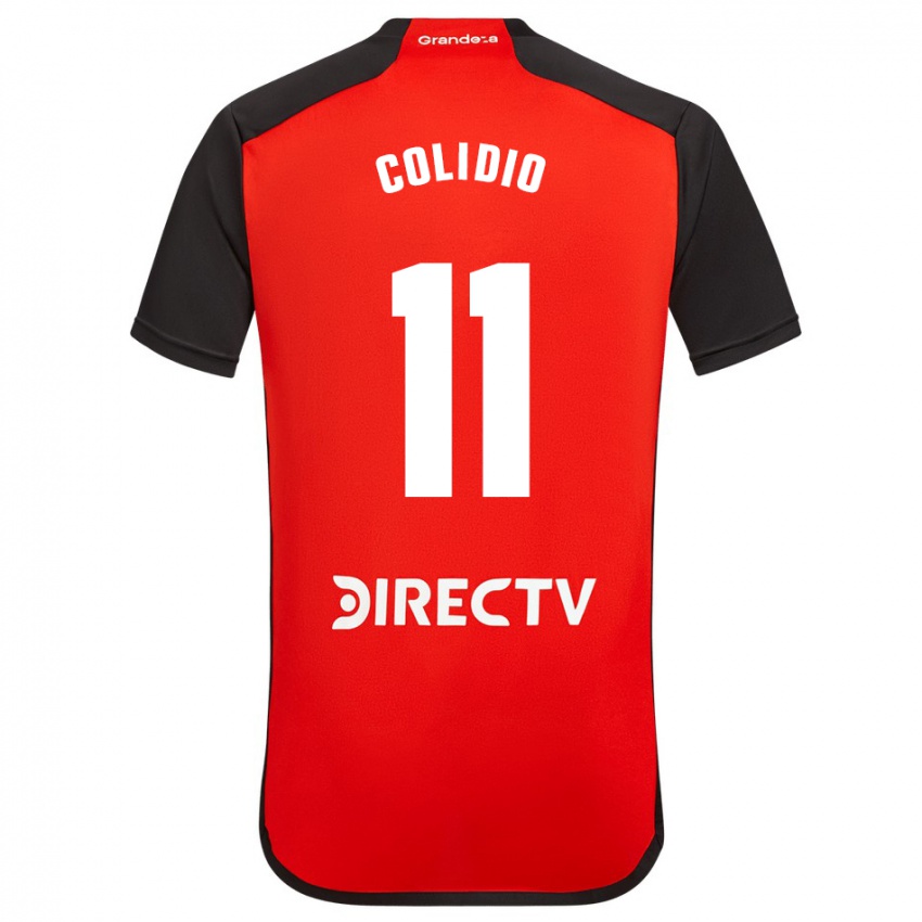 Børn Facundo Colidio #11 Rød Sort Hvid Udebane Spillertrøjer 2024/25 Trøje T-Shirt