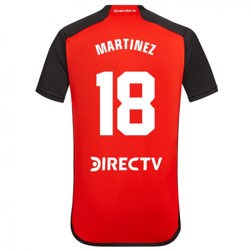 Børn Pity Martínez #18 Rød Sort Hvid Udebane Spillertrøjer 2024/25 Trøje T-Shirt