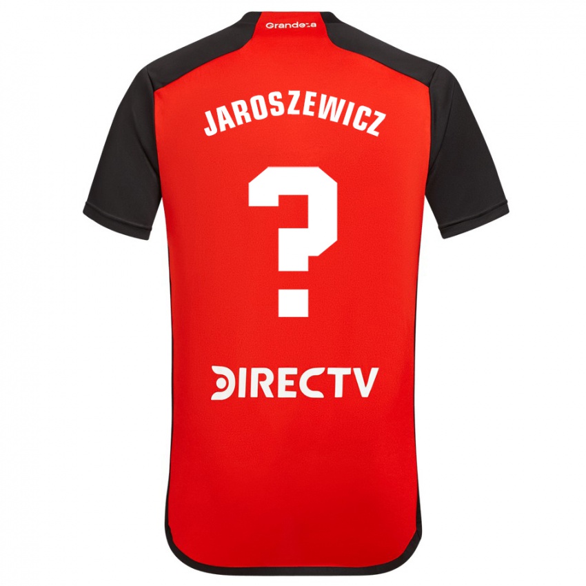 Børn Franco Jaroszewicz #0 Rød Sort Hvid Udebane Spillertrøjer 2024/25 Trøje T-Shirt