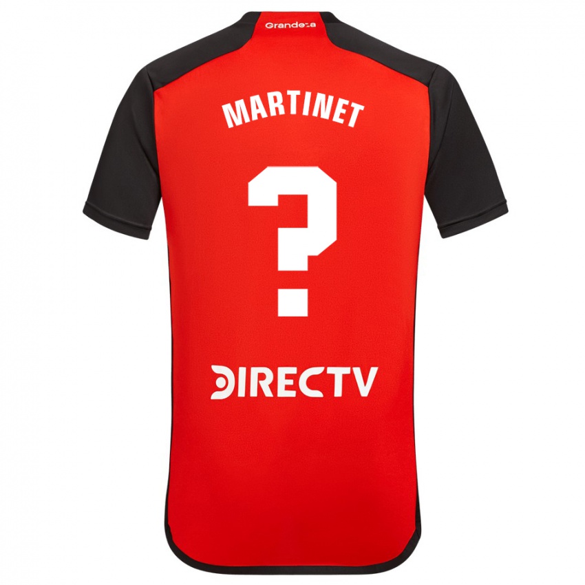 Børn Jeremías Martinet #0 Rød Sort Hvid Udebane Spillertrøjer 2024/25 Trøje T-Shirt