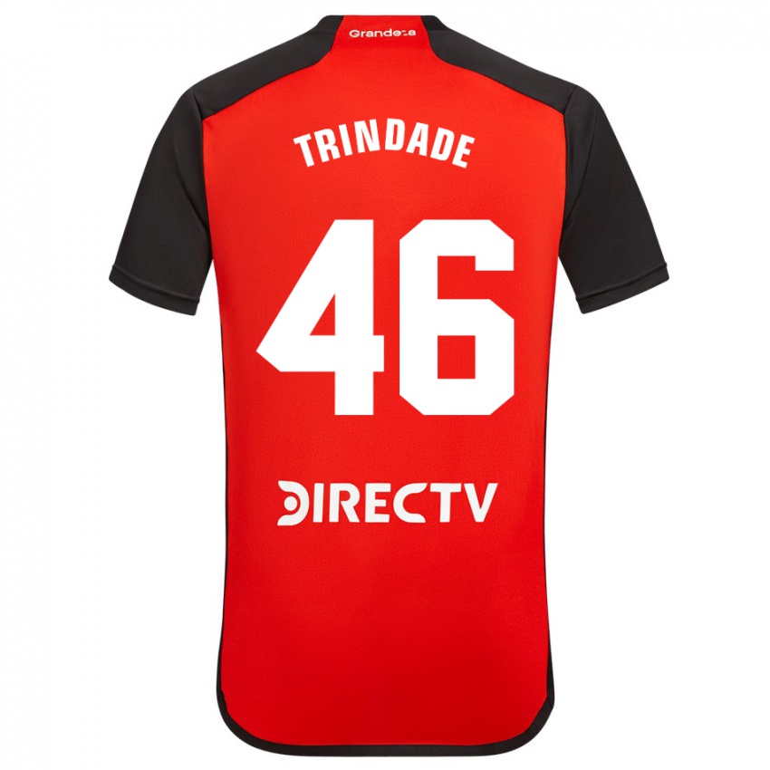 Børn Gonzalo Trindade #46 Rød Sort Hvid Udebane Spillertrøjer 2024/25 Trøje T-Shirt