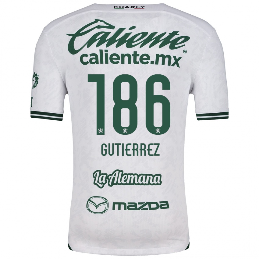 Børn Alan Gutiérrez #186 Hvid Grøn Udebane Spillertrøjer 2024/25 Trøje T-Shirt